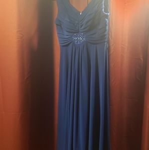 Dark blue evening gown